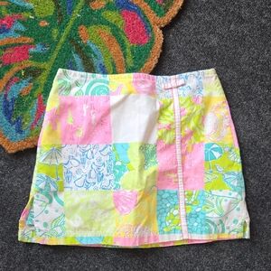 Lilly Pulitzer Pink Blue Mini Pencil Skirt